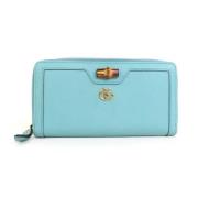 Pre-owned Leather wallets Gucci Vintage , Blue , Dames