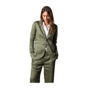 Helena Dames Linnen Blazer Mason's , Green , Dames