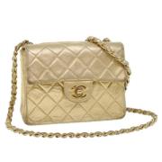 Pre-owned Leather chanel-bags Chanel Vintage , Yellow , Dames