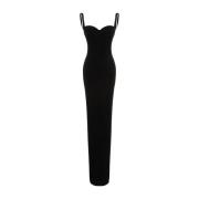 Elegante Zwarte Fitted Gown Balenciaga , Black , Dames