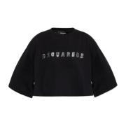 T-shirt met logo Dsquared2 , Black , Dames