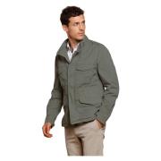 Field Jacket in Stretch Katoen Mason's , Green , Heren