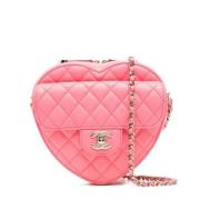 Pre-owned Leather chanel-bags Chanel Vintage , Pink , Dames