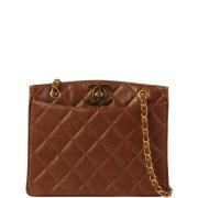 Pre-owned Leather totes Chanel Vintage , Brown , Dames