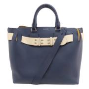 Pre-owned Leather totes Burberry Vintage , Blue , Dames