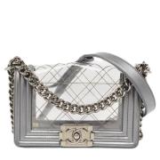 Pre-owned Leather chanel-bags Chanel Vintage , Gray , Dames