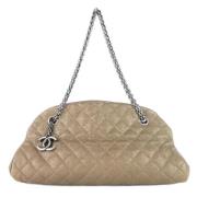 Pre-owned Leather chanel-bags Chanel Vintage , Beige , Dames