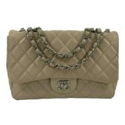 Pre-owned Leather chanel-bags Chanel Vintage , Beige , Dames