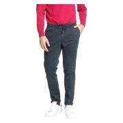 Heren Chino Jogger Broek in Katoen Modal Mason's , Blue , Heren