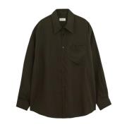 Dubbele Zak Viscose Shirt Groen Lemaire , Green , Heren