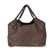 Pre-owned Leather totes Chanel Vintage , Brown , Dames