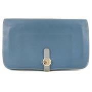 Pre-owned Leather wallets Hermès Vintage , Blue , Dames