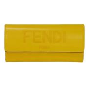 Pre-owned Leather wallets Fendi Vintage , Yellow , Dames