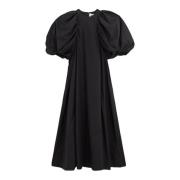 Zwarte Katoenen Jurk met Pofmouwen Comme des Garçons , Black , Dames