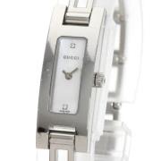 Pre-owned Stainless Steel watches Gucci Vintage , White , Dames