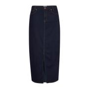 Stijlvolle Denim Rok met Mid-Rise Taille en Voorste Split My Essential...