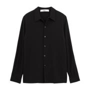 Zwarte Viscose Shirt, Voorknoopsluiting, Lange Mouwen Séfr , Black , H...