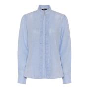 Vrouwelijk Shirt met Ruchedetails Bruuns Bazaar , Blue , Dames