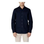 Blauw Plain Lange Mouw Shirt Calvin Klein , Blue , Heren