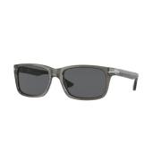 Grijze Frame Donkergrijze Lenzen Zonnebril Persol , Gray , Heren