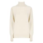 Kasjmier Dames Trui Ivoor Hoge Hals Jil Sander , Beige , Dames