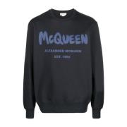 Stijlvolle Sweatshirt voor Mannen Alexander McQueen , Blue , Heren