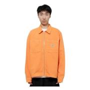 Oranje Canvas Rits Shirt Stüssy , Orange , Heren