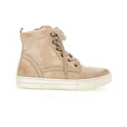 Beige Velvet High Top Sneakers Gabor , Beige , Dames