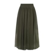 Groene Flared Midi Rok Laagjes Ontwerp Fabiana Filippi , Green , Dames