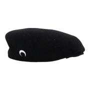 Zwarte Wol Franse Baret Hoed Marine Serre , Black , Unisex