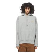 Grijze Katoenen Hoodie met Geborduurd Logo Carhartt Wip , Gray , Heren