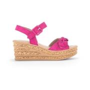 Velours Leren Roze Sandalen Gabor , Pink , Dames