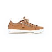 Cognac Leren Sneakers Gabor , Brown , Dames