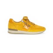 Gele Fluweel Sneakers Gabor , Yellow , Dames