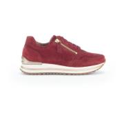 Rode Suède Casual Sportsneakers Gabor , Red , Dames