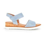 Blauwe Suède Sandalen met Kurk Inzet Gabor , Blue , Dames