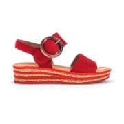 Rode fluwelen leren sandalen Gabor , Red , Dames