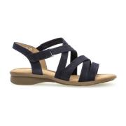 Blauwe suède sandalen met zacht leer Gabor , Blue , Dames