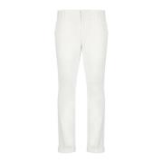 Witte Katoenen Broek met Zakken Dondup , White , Heren