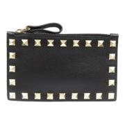 Pre-owned Leather wallets Valentino Vintage , Black , Dames