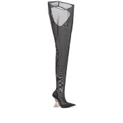 Zwarte Over-de-Knie Transparante Haklaarzen The Attico , Black , Dames