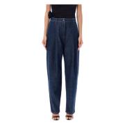 Hoge taille Navy Denim Jeans Magda Butrym , Blue , Dames