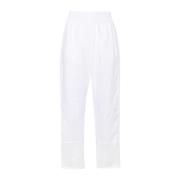 Witte Linnen Slub Broek Emporio Armani , White , Dames