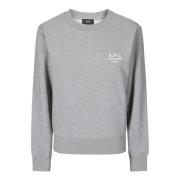 Grijze Boxy Fit Sweatshirt met Geborduurd Logo A.p.c. , Gray , Dames