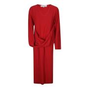 Asymmetrische Draperie Maxi Jurk JW Anderson , Red , Dames