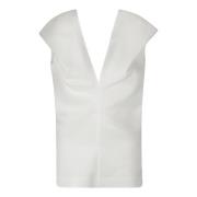 Zijden V-hals Top Khaite , White , Dames