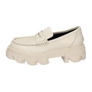 Leren Loafers voor Vrouwen Stokton , Beige , Dames