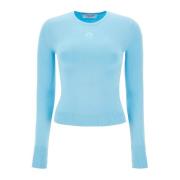 Maan Geborduurde Pullover Sweater Marine Serre , Blue , Dames