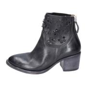 Vintage Leren Enkellaarzen voor Vrouwen Moma , Black , Dames