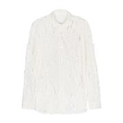 Witte Shirt met Cut-Out Details Post Archive Faction , White , Heren